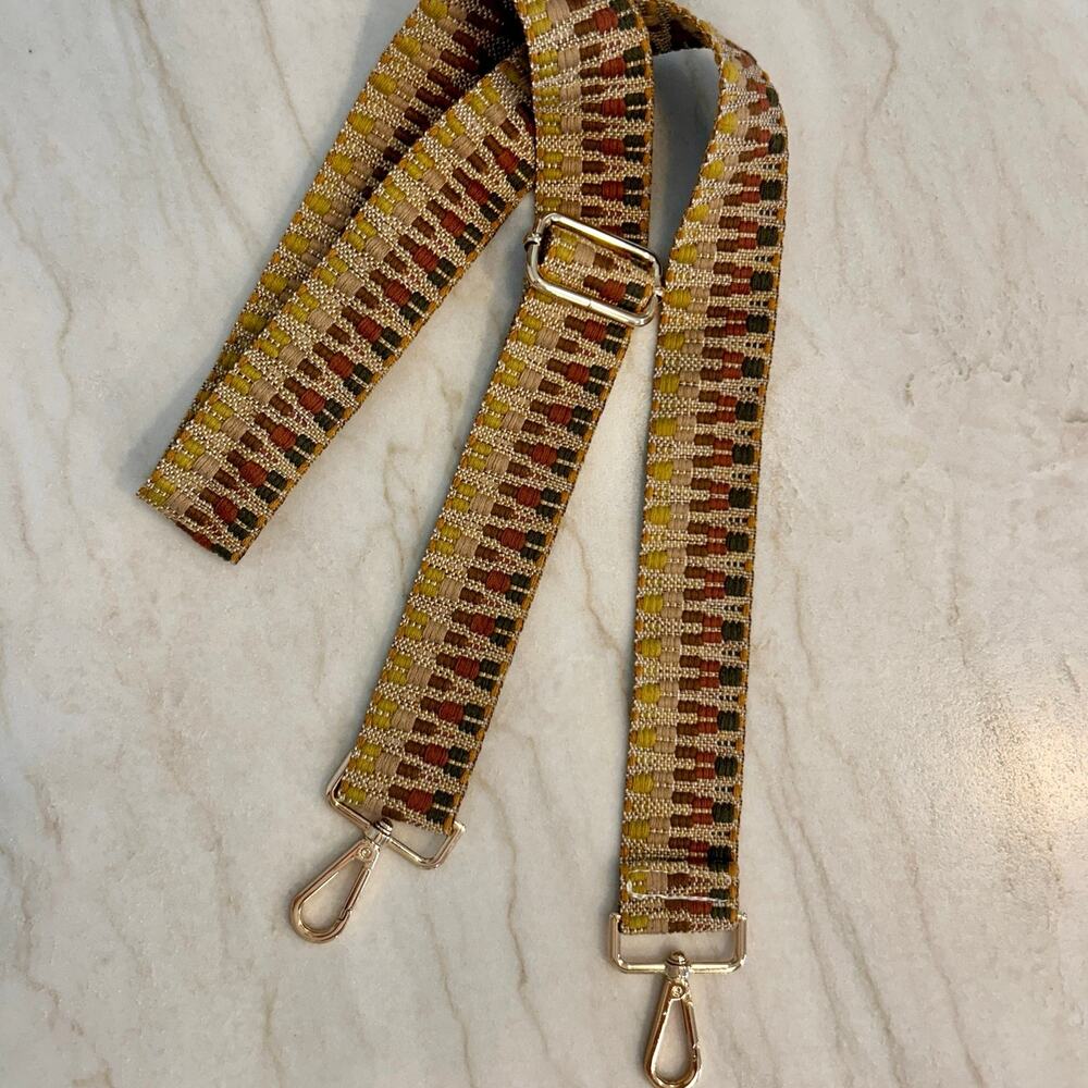 Strap Woven Crossbody Adjustable Southwest Geometric Fall